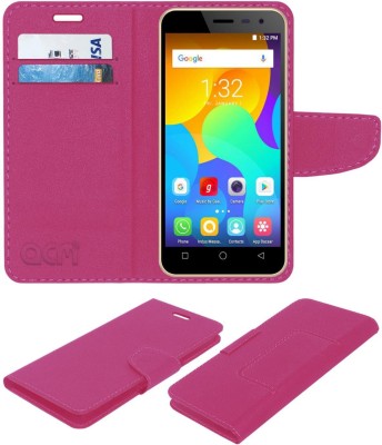 ACM Flip Cover for Micromax Spark Vdeo 4g Q415(Pink, Cases with Holder, Pack of: 1)