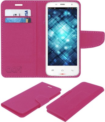 ACM Flip Cover for Spice Smart Flo Mettle 3.5x Mi-356(Pink, Cases with Holder, Pack of: 1)