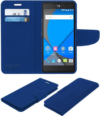 ACM Flip Cover for Yu Yunique Plus(Blue, Cases with Holder, Pack of: 1)