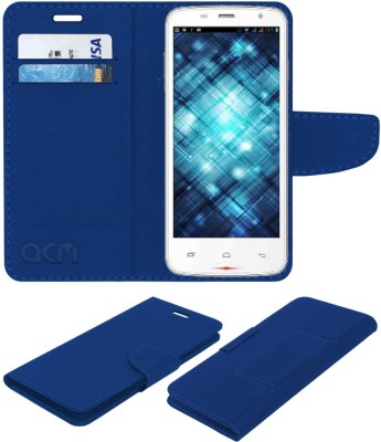 ACM Flip Cover for Spice Smart Flo Mettle 3.5x Mi-356(Blue, Cases with Holder, Pack of: 1)