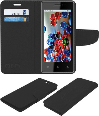 ACM Flip Cover for Intex Cloud Y17(Black, Cases with Holder, Pack of: 1)