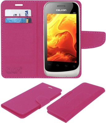 ACM Flip Cover for Celkon A85(Pink, Cases with Holder, Pack of: 1)