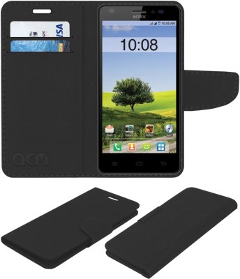 ACM Flip Cover for Intex Aqua Life II(Black, Cases with Holder, Pack of: 1)