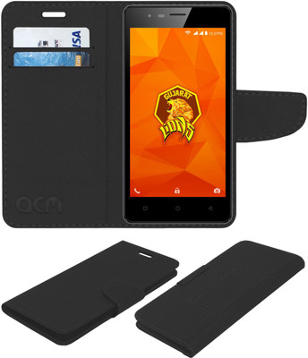 ACM Flip Cover for Intex Aqua Lions 4g(Black, Cases with Holder, Artificial Leather) Flipkart