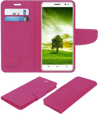 ACM Flip Cover for Intex Aqua Slice Ii(Pink, Cases with Holder, Pack of: 1)