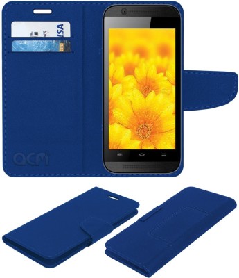 ACM Flip Cover for Intex Aqua 5x(Blue, Cases with Holder, Pack of: 1)