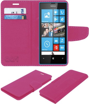 ACM Flip Cover for Nokia Lumia 520(Pink, Cases with Holder, Pack of: 1)