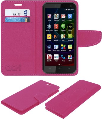 ACM Flip Cover for Micromax Bolt Q335(Pink, Cases with Holder, Pack of: 1)