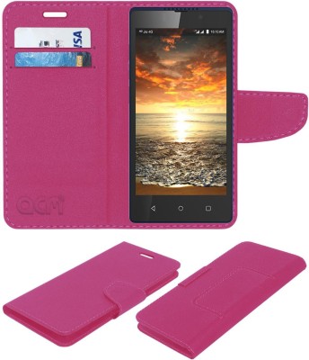 ACM Flip Cover for Lyf Connect C459(Pink, Cases with Holder, Pack of: 1)