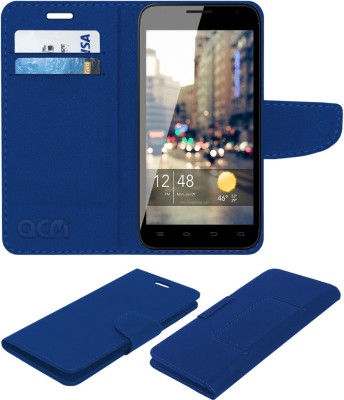 ACM Flip Cover for Intex Aqua 5.0(Blue, Cases with Holder, Pack of: 1)