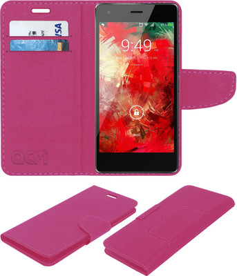 ACM Flip Cover for Intex Cloud Flash(Pink, Cases with Holder, Pack of: 1)