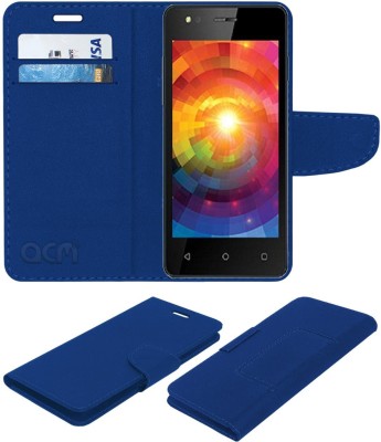 ACM Flip Cover for Intex Aqua Eco 4g(Blue, Cases with Holder, Pack of: 1)
