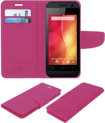 ACM Flip Cover for Lava Iris 300 Style(Pink, Cases with Holder, Pack of: 1)