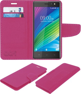 ACM Flip Cover for Lava X41 Plus(Pink, Cases with Holder, Pack of: 1)