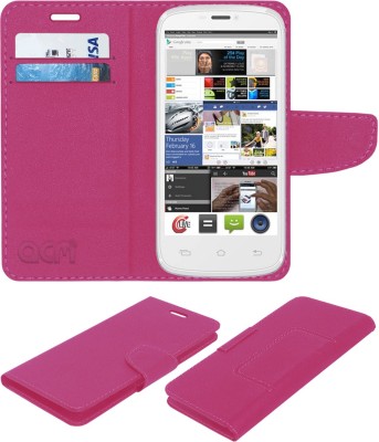ACM Flip Cover for Celkon Signature Hd A119q(Pink, Cases with Holder, Pack of: 1)