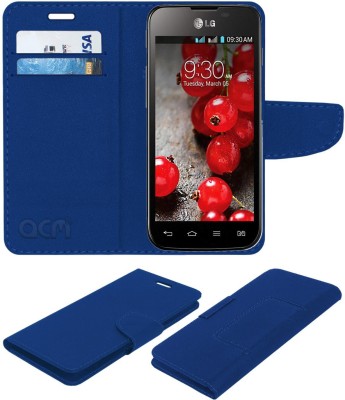 ACM Flip Cover for Lg Optimus L5 Ii E455(Blue, Cases with Holder, Pack of: 1)