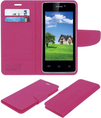 ACM Flip Cover for iBall Andi 4P Class X(Pink, Cases with Holder, Pack of: 1)