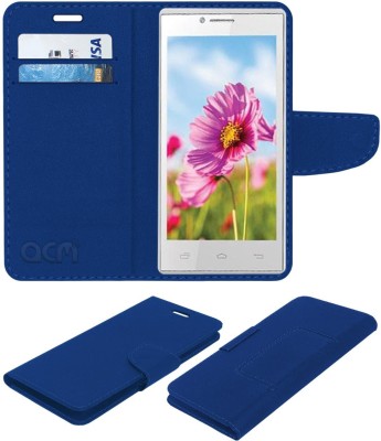 ACM Flip Cover for Intex Aqua Q5(Blue, Cases with Holder, Pack of: 1)