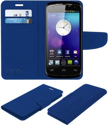 ACM Flip Cover for Celkon A200(Blue, Cases with Holder, Pack of: 1)