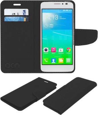 ACM Flip Cover for Alcatel Onetouch Idol X+(Black, Cases with Holder, Pack of: 1)