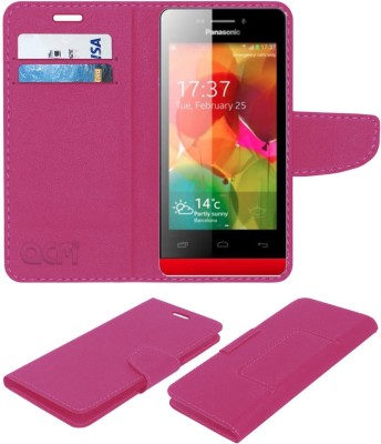 ACM Flip Cover for Panasonic T40(Pink, Cases with Holder, Pack of: 1)
