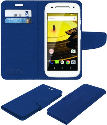 ACM Flip Cover for Motorola Moto E (2nd Gen) 4G(Blue, Cases with Holder, Pack of: 1)