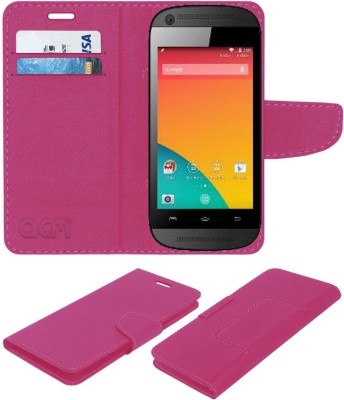 ACM Flip Cover for Intex Aqua T2(Pink, Cases with Holder, Pack of: 1)