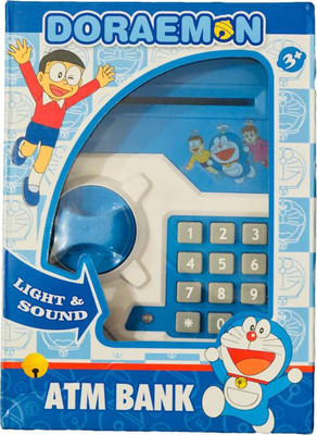 

Indo Electric Secret Password Safe ATM Piggy Bank Money Safe Deposit Box Toy and Ideal Gift Item For Kids Coin Bank(Multicolor)