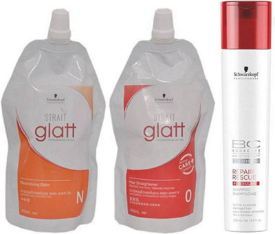 Schwarzkopf Professional Glatt Hair Straightener & BC Repair Rescue Shampoo(Set of 3)