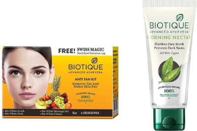 

BIOTIQUE BIO Bio Anti Tan Facial Kit, Bio Morning Nectar Face Scrub(Set of 2)