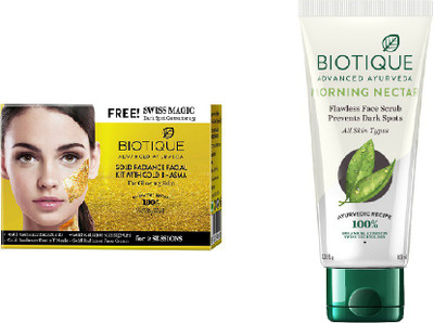 

BIOTIQUE BIO Gold Radiance Facial Kit, Bio Morning Nectar Face Scrub(Set of 2)