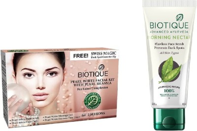 

BIOTIQUE BIO Bio Pearl White Facial Kit, Bio Morning Nectar Face Scrub(Set of 2)