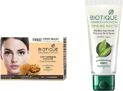 

BIOTIQUE BIO Skin Tightening Facial Kit, Bio Morning Nectar Face Scrub(Set of 2)