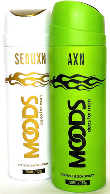 

Moods SEDUXN & AXN Perfume Body Spray - For Men(200 ml, Pack of 2)