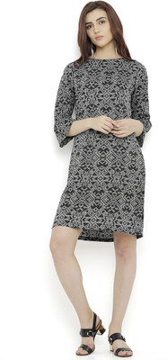 Miss Chase Women Shift Black Mini/Short Dress