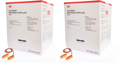 

Vezual 3M 1110 Corded Disposable (500 Pcs.) for Ear Safety Ear Plug & Nose Clip(Orange)
