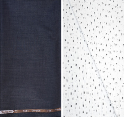 KUNDAN SULZ GWALIOR Cotton Blend Graphic Print Shirt & Trouser Fabric