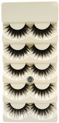 

sbe 5Pairs Long Black False Eyelashes Makeup Faux Non Magnet Extension Eyelashes(Pack of 5)