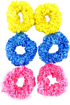 

One Personal Care Princess Colorful Designer Fabric Scrunchies Casual Wear SQ-538-02 Rubber Band, Hair Accessory Set(Multicolor, Pink, Blue, Yellow)
