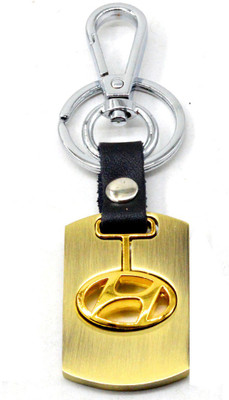 faynci Premium Quality Metallic Swinging Hyundai Logo Keychain with Chrome Metal Locking Key chain Key Chain