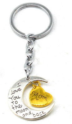 

Faynci I Love You To The Moon and Back Mom double sidedKeychain Keyring Nice Gift Moon Heart Key Chain