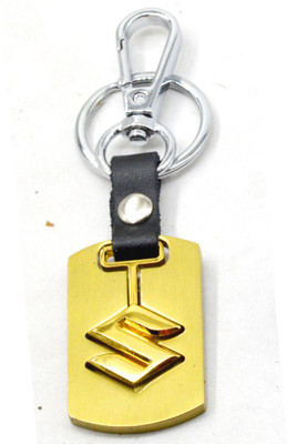 faynci Premium Quality Metallic Swinging Suzuki Logo Keychain with Chrome Metal Locking Key chain Key Chain