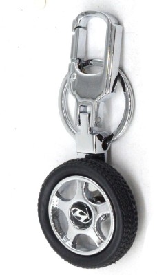 faynci Premium Quality Hyundai Spinning Tyre Rotary Wheel Locking Metal Prestigious Hyundai lover Keychain Key Chain