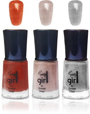 

seven seas gossip girl glitter cosmetics makeup nail polish fashion color multicolor combo set of 3 multicolor(Pack of 3)
