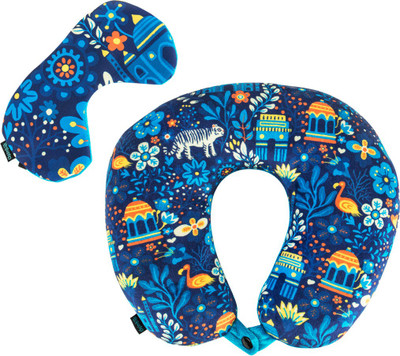 

Chumbak Midnight Jungle TP01 Neck Pillow & Eye Shade(Blue)