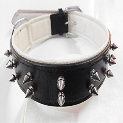 

Skora Stylish Double Row Spike Dog Head Collar(, Black, White