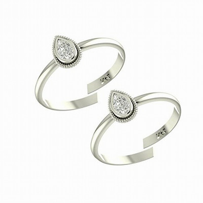 

Myzevar R2340 Sterling Silver Cubic Zirconia White Gold Plated Toe Ring