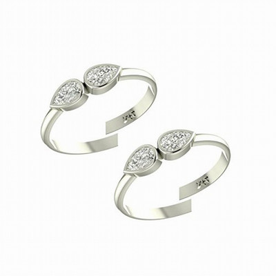 

Myzevar R2337 Sterling Silver Cubic Zirconia White Gold Plated Toe Ring