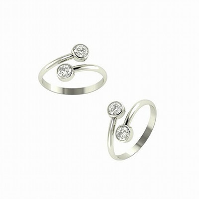 

Myzevar R2333 Sterling Silver Cubic Zirconia White Gold Plated Toe Ring