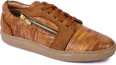 

Berto Daria Croco Sneaker With Zip Sneakers For Men(Tan